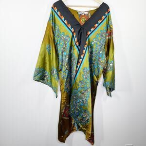 Erica Brooke Collection Womens Midi Dress Size 34 Resort Boho Artsy Hippie